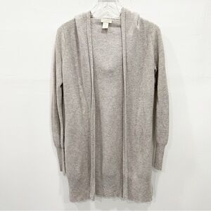 St. Tropez West 2-Ply Cashmere Hooded Longline Cardigan Sweater Medium